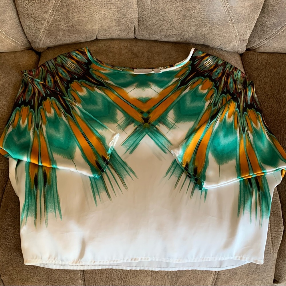 Bisou Bisou Ladies Silky 3/4 Sleeve Blouse